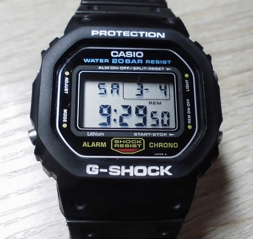 Casio G-Shock DW-5600C-1 Vintage 1991 Quartz 34Y Used