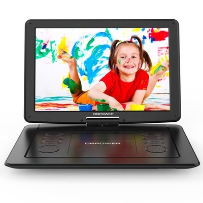DBPOWER 17.9'' Portable DVD Player with 15.6'' Large HD Swivel Screen, 6 Hour R...