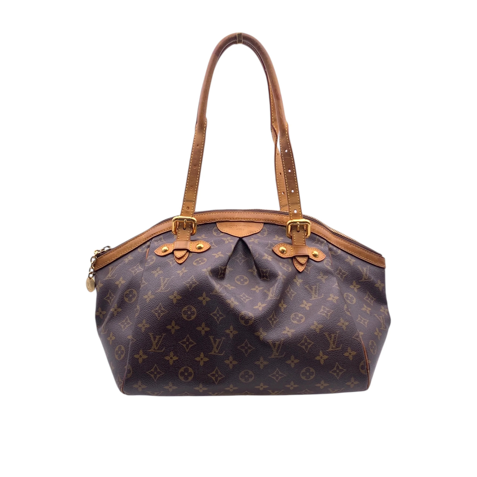 Autentica borsa a tracolla Louis Vuitton vintage marrone tela monogramma Tivoli GM