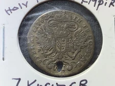 1762-PR 7 KREUZER-AUSTRIA- HOLY ROMAN EMPIRE- .428 SILVER - #K362