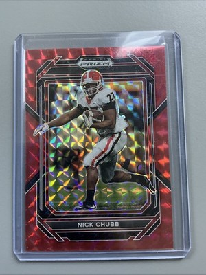 2023 Panini Prizm Draft Picks Nick Chubb #80 Red Finite Prizm /125