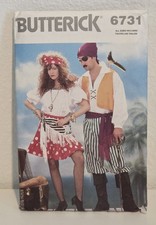 Butterick Sewing Pattern 6731 Men's and Women's Pirate Costumes - Sizes XS - XL
