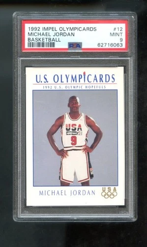 1992-93 Impel U.S Olympicards 12 Michael Jordan PSA 9 Graded Basketball Card USA