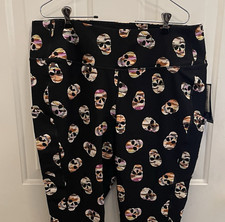 Torrid Active Multi Camo Skull Print Black Full Length Leggings Size 3 22-24 
