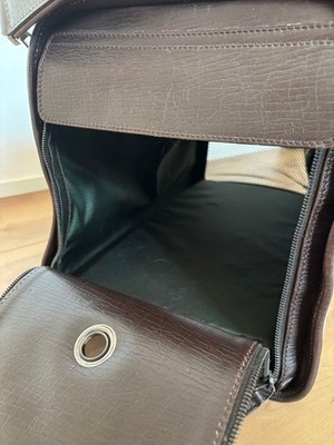 GUCCI GGスプリーム ペットキャリーバッグ GUCCI GG Supreme Canvas Leather Pet Carrier Bag Brown Red Unisex