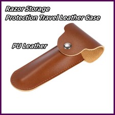 Manual Double Edge Safety Razor Protective Cover PU Leather Razor Case Travel
