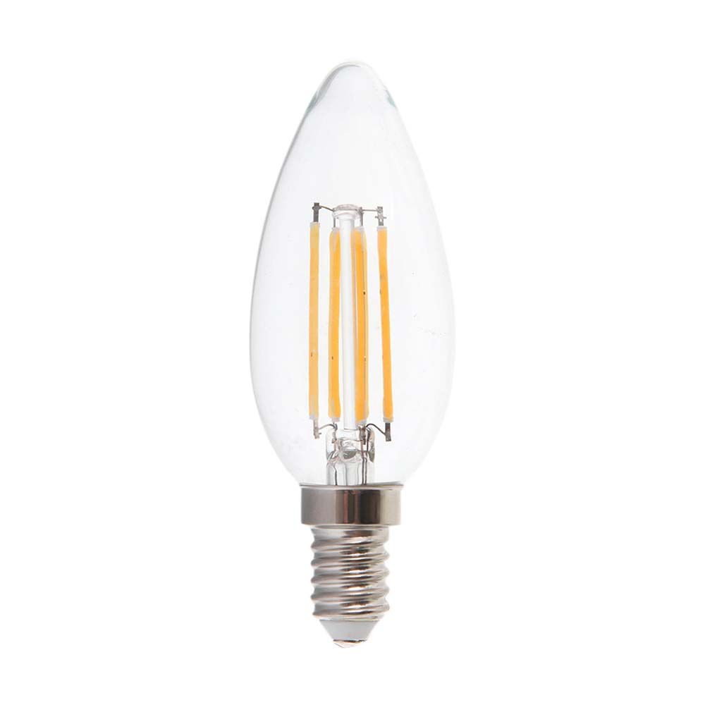V-Tac Vt-2327 6W Candle Filament Bulb-Clear Cover Colorcode:6500K E14