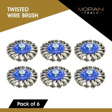 6Pcs Wheel Wire Brush 4-Inch (4" Twisted/Knotted)  5/8"-11 UNC Angle Grinder