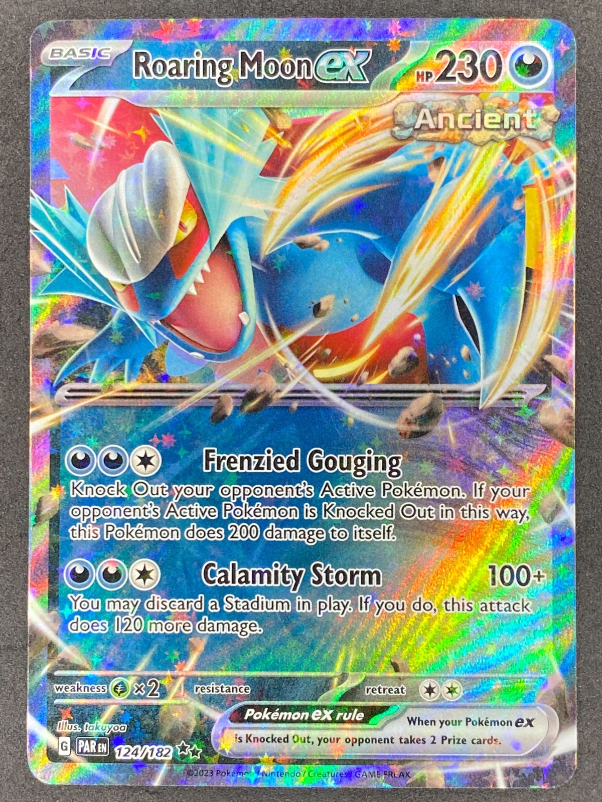 Pokémon Roaring Moon ex 124/182 PAR Paradox Rift NM