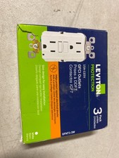Leviton GFNT1-3W 15A SmartlockPro Slim GFCI Duplex Outlet, White 3-Pack 