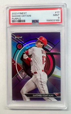 2023 Finest Shohei Ohtani Purple #d 130/250. PSA 9