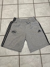 Adidas Mens Gray 3-Stripes Sweat Shorts with NW Logo Size Large