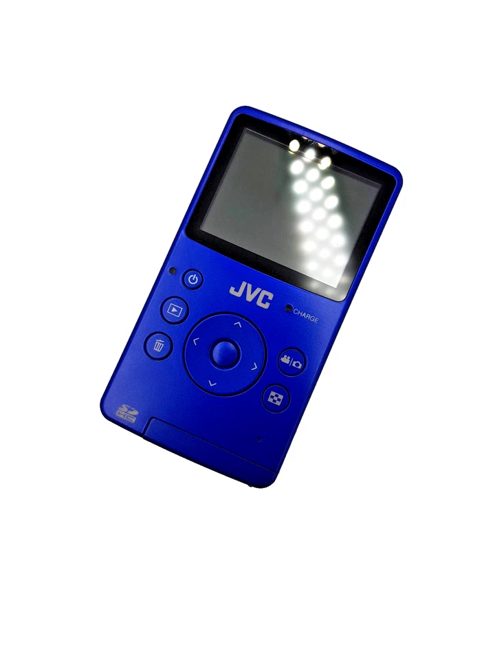JVC GC-FM1AE PICSIO HD Memory Camera Portable Pocket Video Camcorder - Blue - Image 2 of 4