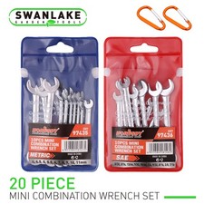 22pc Mini Wrench Set Metric Sae Ignition Spanner Open Box End Small Equipment