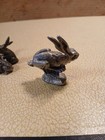 Lot Of 4 Vintage Pewter Rabbits•Hudson Fine Pewter•small Pair•funny Bunny Carrot — photo 5