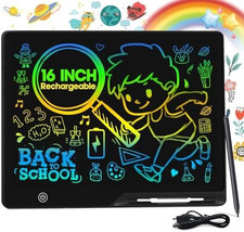 16 Inch LCD Writing Tablet for Kids, Rechargeable Erasable Doodle Board Colorful
