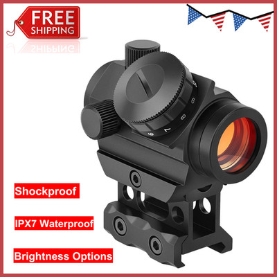 Mini Riflescope 2MOA Red Dot Sight 1x25mm Reflex Sight with 1 inch Riser Mount