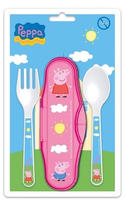 Peppa Pig Baby Cutlery Case Set of 2 With Fork and Spoon