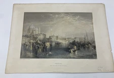 VENICE FROM THE CANAL OF THE GUIDECCA J.M.W Turner Print Antique