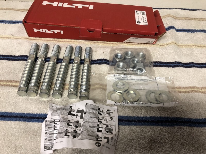Hilti Anchor Rod #2149587 HIT-Z 3/4" ×6-1/2" ,Box of 6 with nuts/washers
