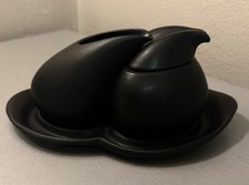 Vtg. Peter Saenger Porcelain Modernist Nesting Creamer & Sugar Tray 4 Piece Set