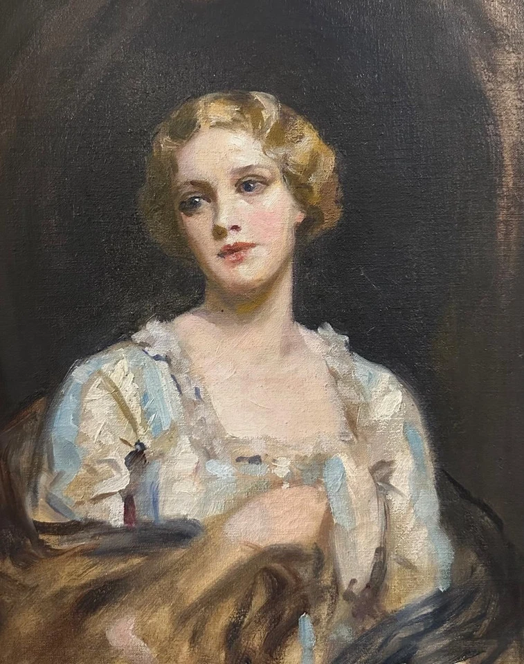 Antique Painting (19TH Cen-ry): Portrait Of A Lady , Oil On Canvas - Image 2 of 4