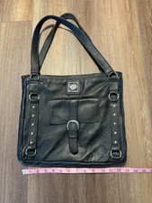 VINTAGE HARLEY DAVIDSON LEATHER SHOULDER BAG PURSE BLACK