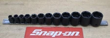 Snap On 212IMFYA - 3/8" Drive 12 Pc SAE Shallow 6Pt Impact Socket Set Nice 
