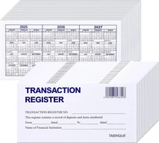 24 PCS Check Registers for Personal Checkbook, Easy to Read Checkbook Register