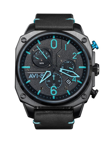 AVI-8 Hawker Hunter Retrograde Stainless Steel 45mm Japanese Quartz Wristwatch
