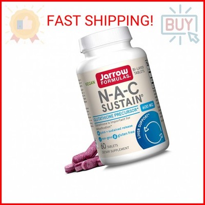 Jarrow Formulas N-A-C Sustain 600 mg, Dietary Supplement, NAC 600 mg, an Antioxi