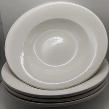 🔥4 Pottery Barn 12 3/8" XL Large Rim Bowl Soup Pasta Vegetable Serving WHITE