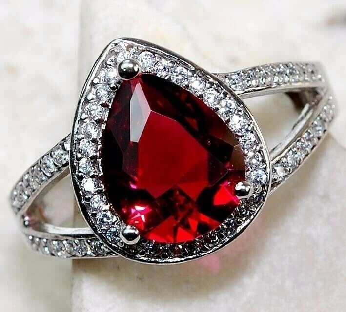 3CT Heat Treated Rubellite Tourmaline 925 Sterling Silver Ring Jewelry Sz 6 U3-8