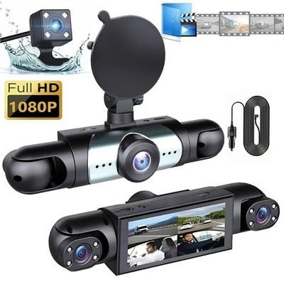 360° 4 Channel 1080P HD Car Dash Cam Front and Rear Inside Left Right + Camera