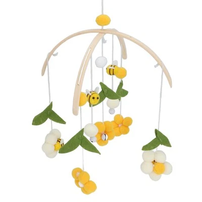 Flowers Crib Mobile Bee Flower Crib Mobile Bed Bell Simple Green Leaves For