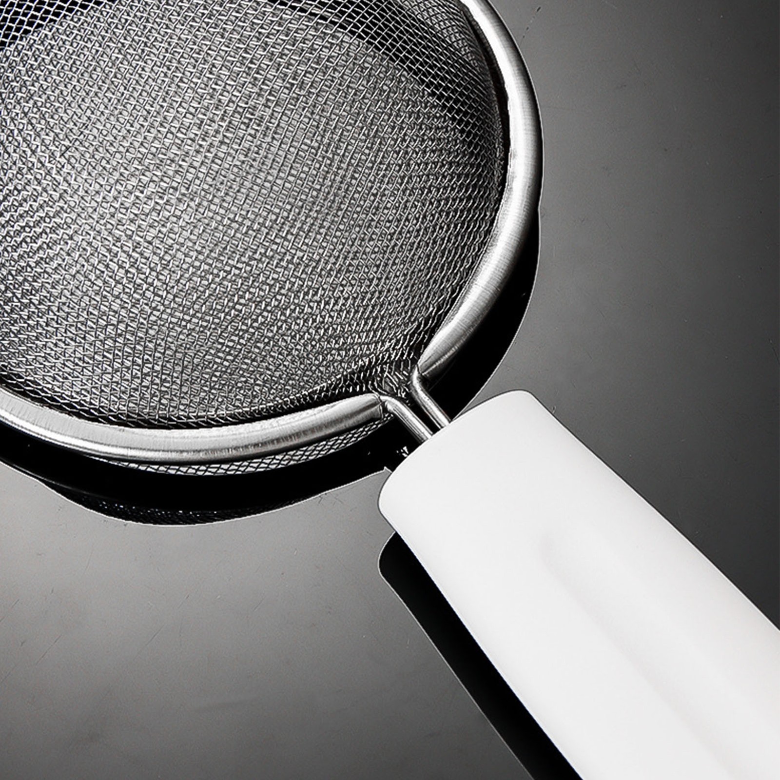 New Fine Mesh Skimmer Spoon Stainless Steel Fine Mesh Food Strainer Kitchen