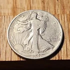 1943 Walking Liberty Half Dollar 50C  Silver 0.9 Fine KM#142
