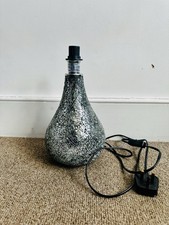 George Home Asda Matt Silver Grey Mosaic Halogen Table Lamp Home Decor Light