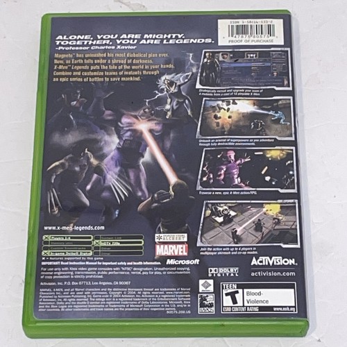 X-Men Legends Microsoft Xbox 2004 Complete In Box - Picture 2 of 4