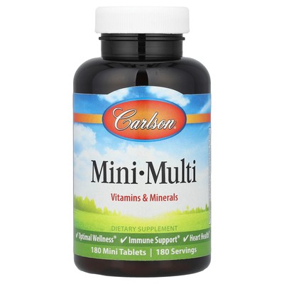 Carlson Labs Mini-Multi Vitamins  Minerals Iron-Free 180 Tablets Gluten-Free,