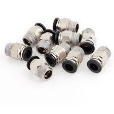 8mm Air Tube 1/4" PT Thread Pneumatic One Touch Straight Quick Coupler 10 Pcs