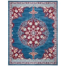 SAFAVIEH Brentwood Collection BNT867P Navy / Burgundy Rug