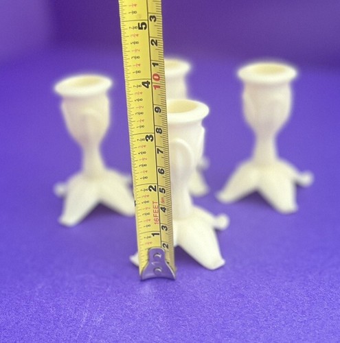 SET of 4 VINTAGE CELLULOID FLOWER CANDLE HOLDERS RARE 3” SALE! - 第 4/4 張圖片