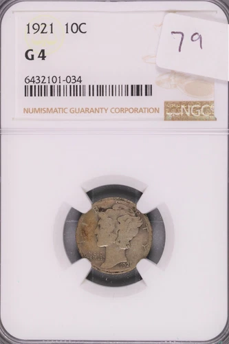 1921 Mercury Silver Dime NGC G-4 #034