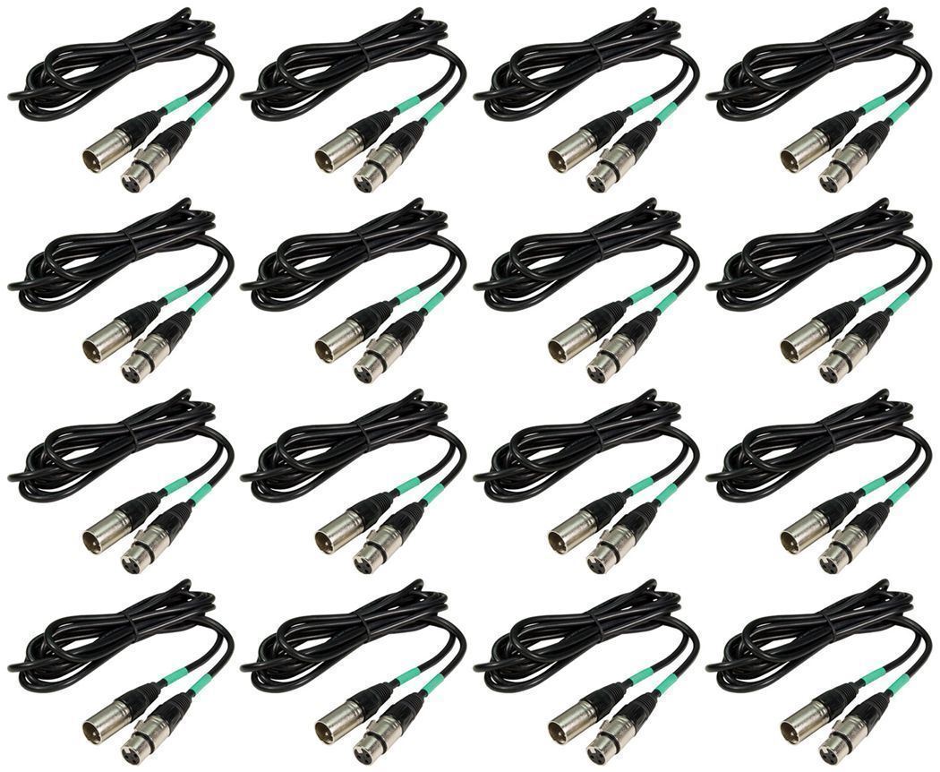 16 Кабелей Chauvet DMX3P5FT 5-футового DMX-освещения с 3-контактным разъемом XLR от женщины к мужчине DMX 33290₽