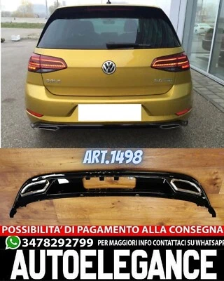 AUTOFARI SOTTO PARAURTI VW GOLF 7.5 2017+ DIFFUSORE POSTERIORE TERMINALI OVALI RLINE