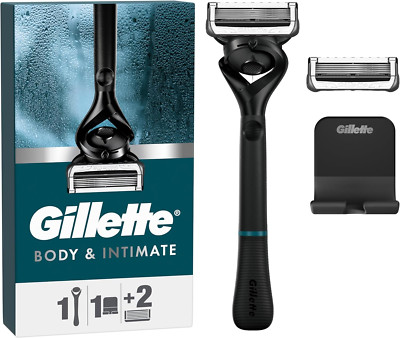 Gillette Body Und Intimate Nassrasierer Herren, Rasierer + 2 Rasierklingen, Mit 