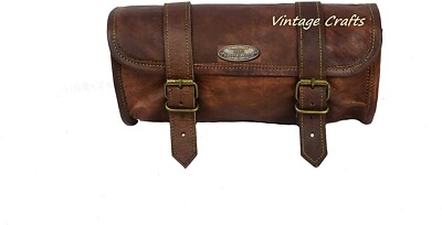 Original Haltbar Leder Motorrad Sattel Tasche Werkzeug Rund Rolle Für Alle Bike