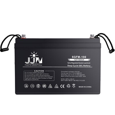 JJN 12V 100AH Deep Cycle Hybrid Gel Battery VRLA Rechargeable Solar Wind Battery