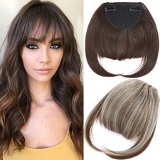 Neat Topper Bangs Real As Human Hair Extensions Clip in Fringe Fake Hair pieces